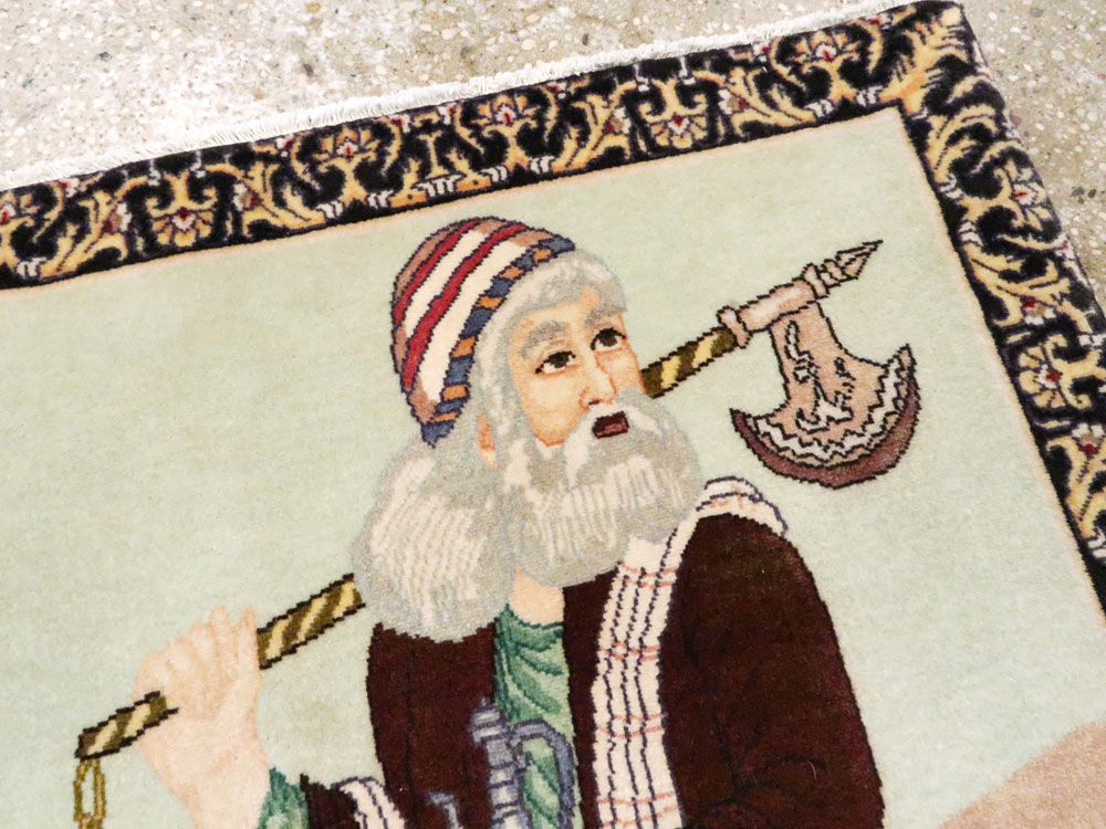 Vintage Persian Tabriz Pictorial Rug, No.27075 - Galerie Shabab