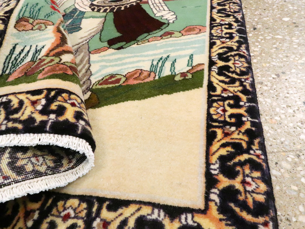 Vintage Persian Tabriz Pictorial Rug, No.27075 - Galerie Shabab