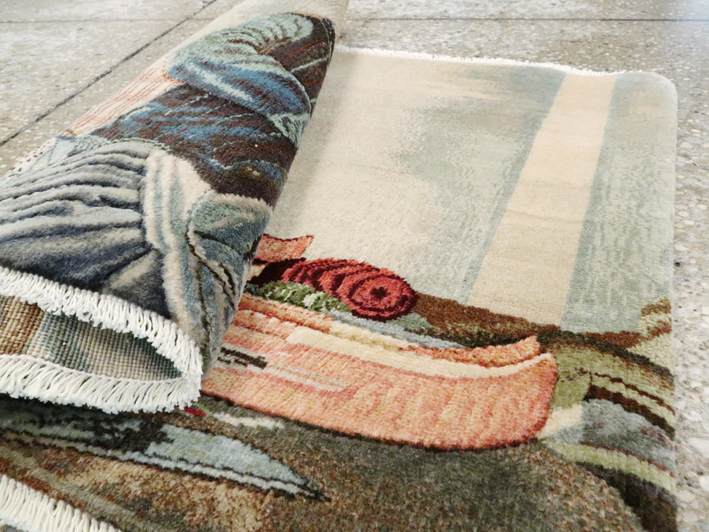 Vintage Persian Tabriz Pictorial Rug, No.27076 - Galerie Shabab