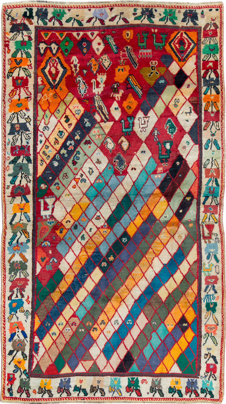 Vintage Persian Shiraz Rug, No.27077 - Galerie Shabab