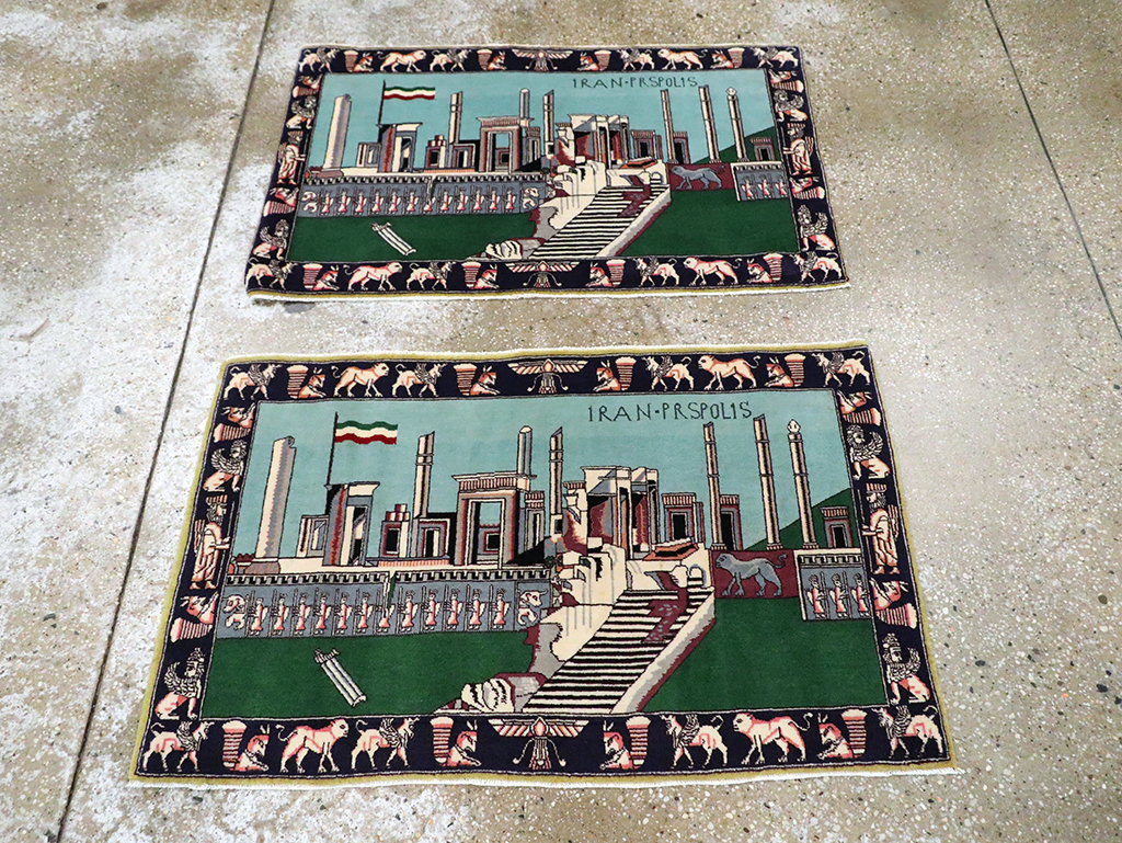 Modern Persian Tabriz Pictorial Rug (Pair: 1 of 2), No.27080 - Galerie Shabab