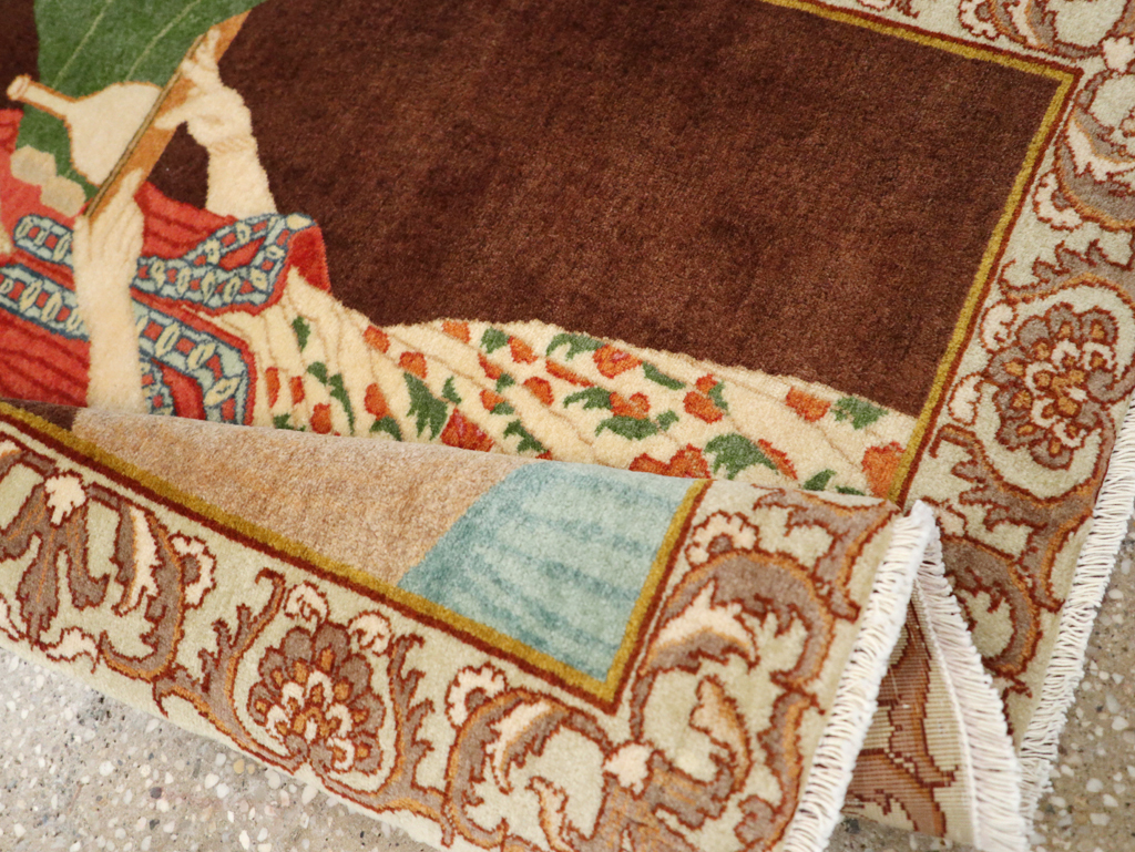 Vintage Persian Tabriz Pictorial Rug, No.27081 - Galerie Shabab