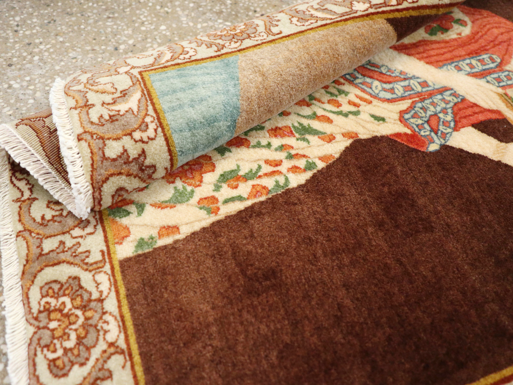 Vintage Persian Tabriz Pictorial Rug, No.27081 - Galerie Shabab