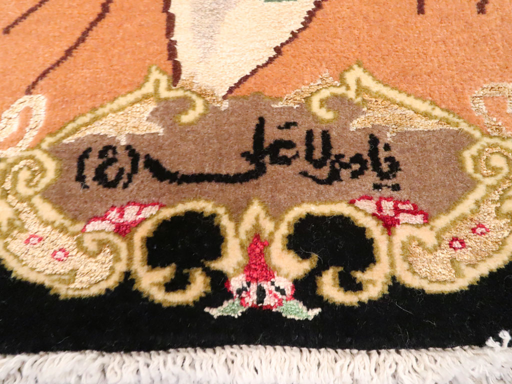 Vintage Persian Tabriz Pictorial Rug, No.27082 - Galerie Shabab