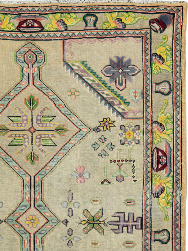 Vintage Persian Mashad Rug, No.27086 - Galerie Shabab