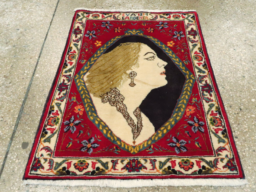 Vintage Persian Tabriz Pictorial Rug, No.27098 - Galerie Shabab