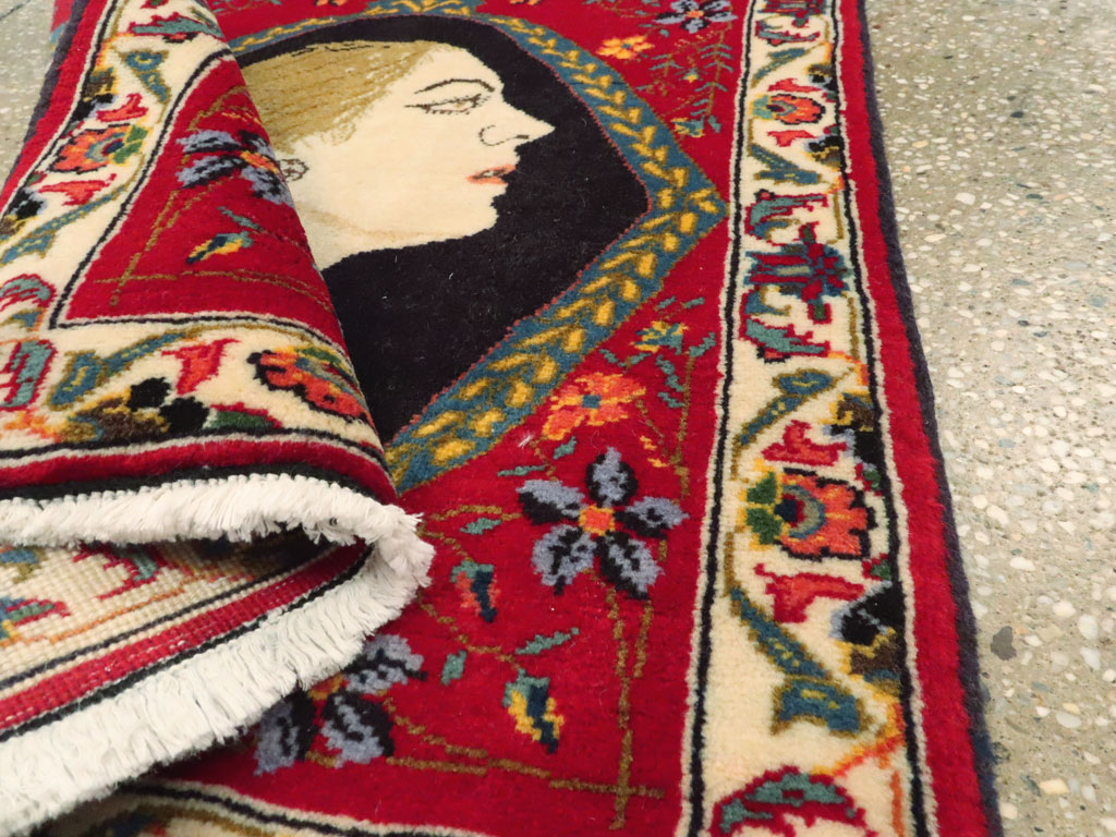 Vintage Persian Tabriz Pictorial Rug, No.27098 - Galerie Shabab