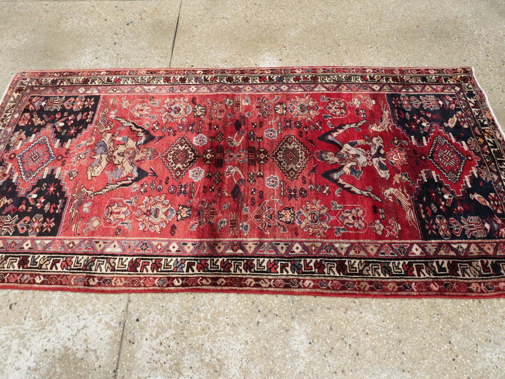 Vintage Persian Hamadan Pictorial Rug, No.27102 - Galerie Shabab