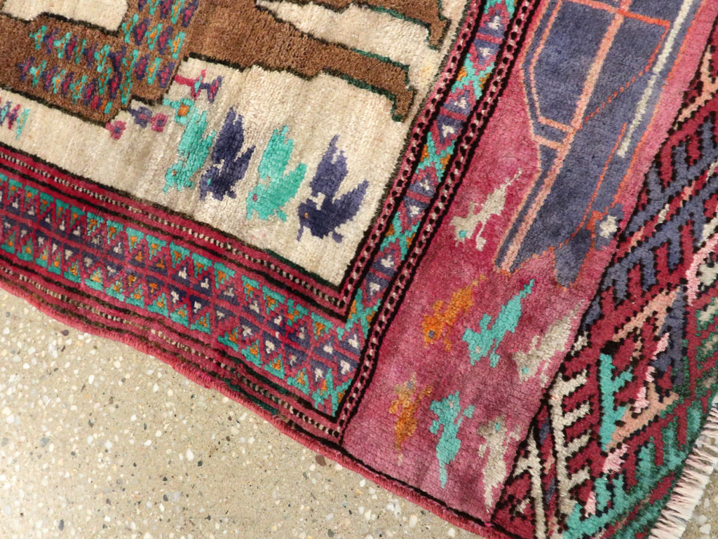 Vintage Persian Baluch Pictorial Rug, No.27105 - Galerie Shabab