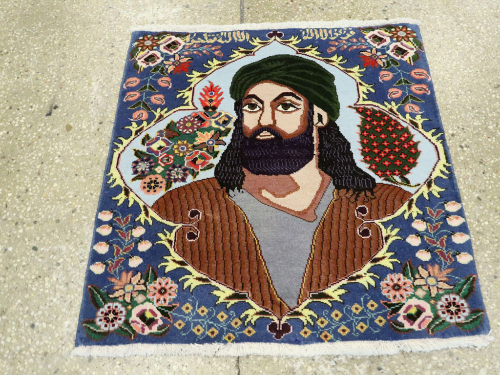 Vintage Persian Tabriz Pictorial Rug, No.27108 - Galerie Shabab