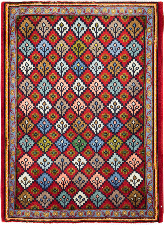Vintage Persian Kashan Throw Rug (Pair: 1 of 2), No.27115 - Galerie Shabab