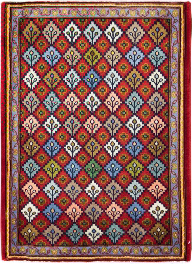 Vintage Persian Kashan Throw Rug (Pair: 1 of 2), No.27115 - Galerie Shabab