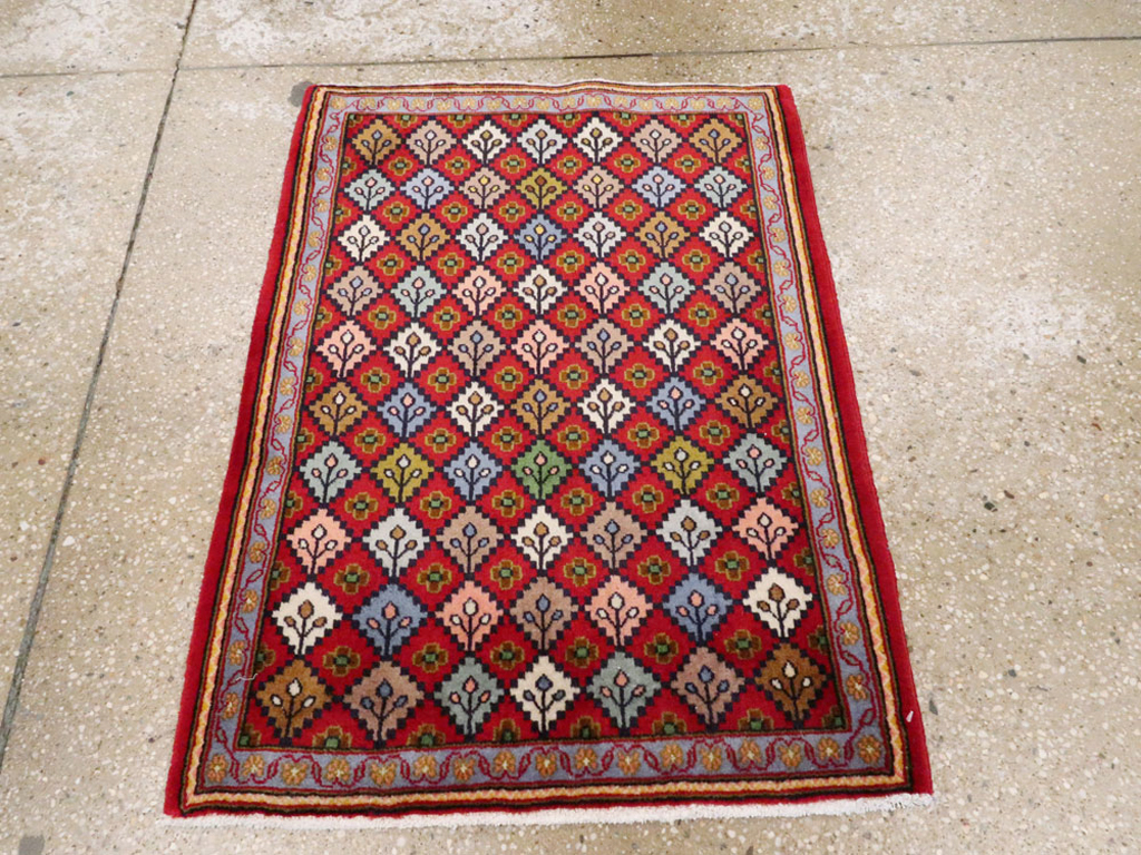 Vintage Persian Kashan Throw Rug (Pair: 1 of 2), No.27115 - Galerie Shabab