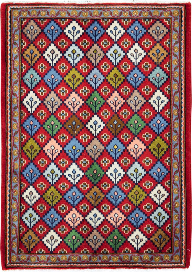 Vintage Persian Kashan Throw Rug (Pair: 2 of 2), No.27116 - Galerie Shabab