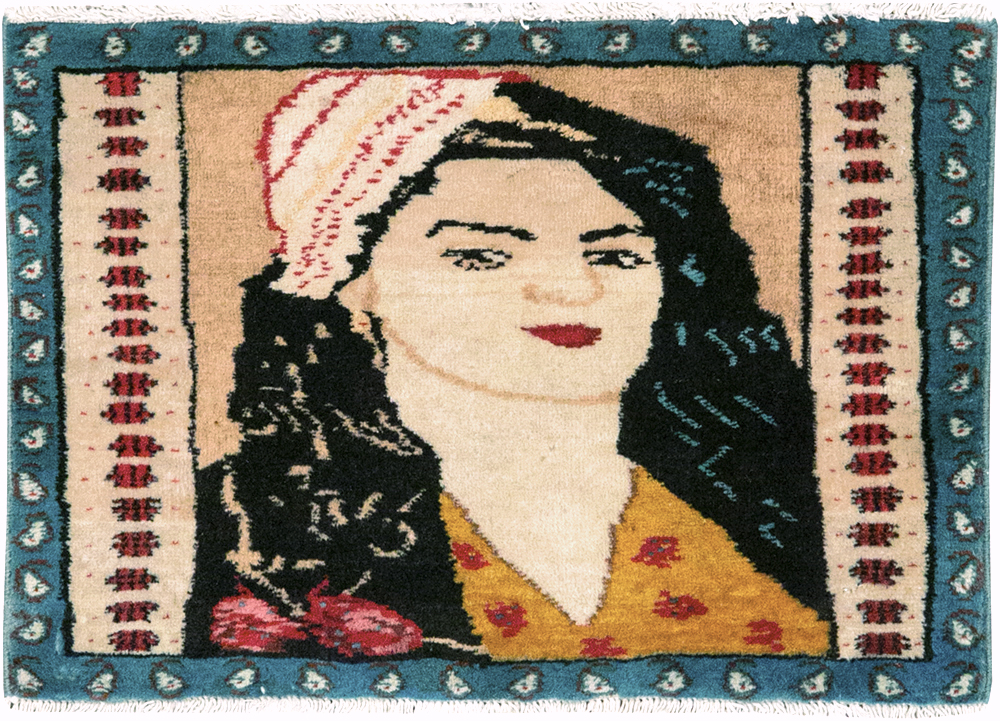 Vintage Persian Tabriz Pictorial Throw Rug, No.27118 - Galerie Shabab