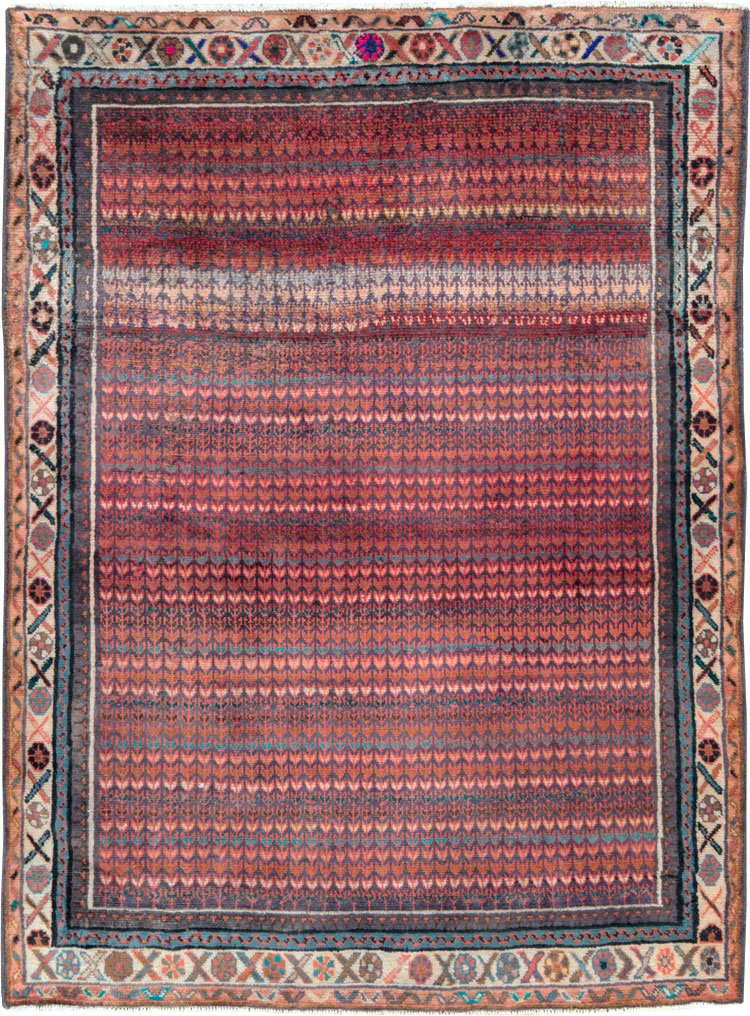 Vintage Persian Malayer Throw Rug, No.27119 - Galerie Shabab