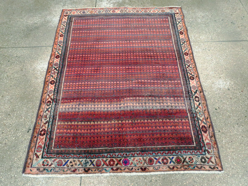 Vintage Persian Malayer Throw Rug, No.27119 - Galerie Shabab
