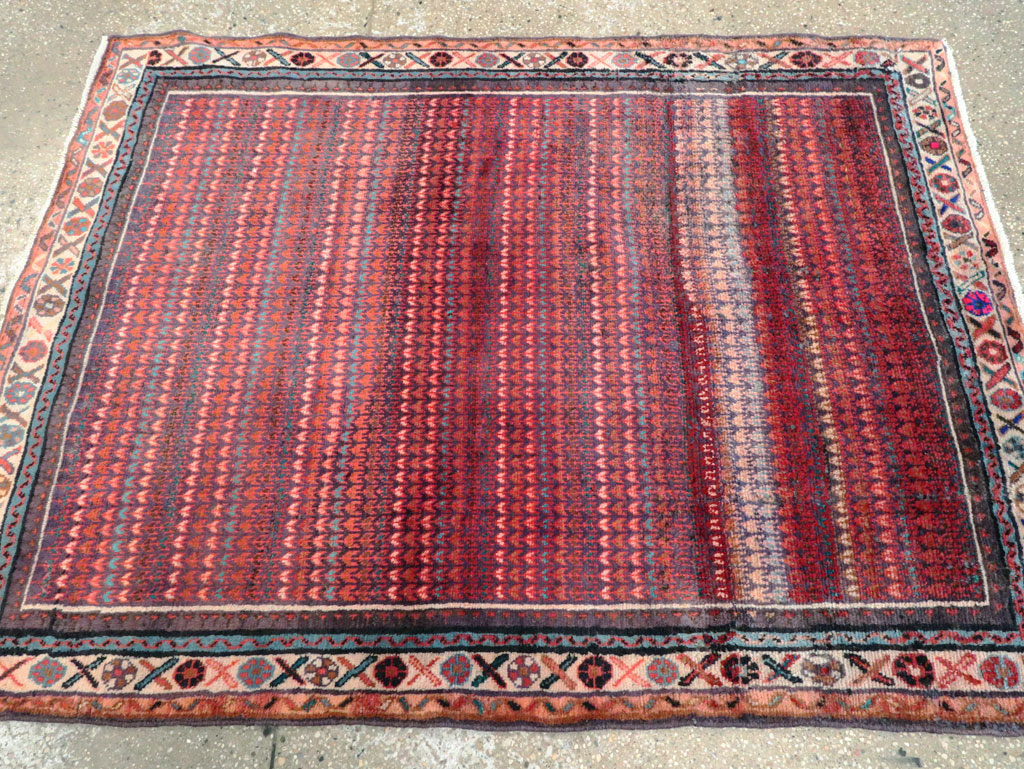 Vintage Persian Malayer Throw Rug, No.27119 - Galerie Shabab