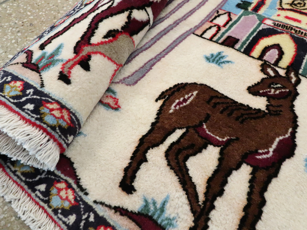 Vintage Persian Tabriz Pictorial Rug, No.27122 - Galerie Shabab