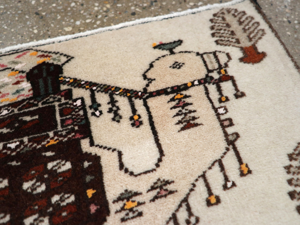 Vintage Persian Pictorial Baluch Rug (Pair: 1 of 2), No.27124 - Galerie Shabab