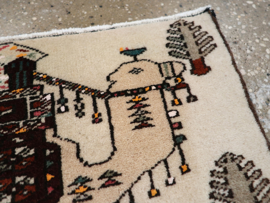 Vintage Persian Pictorial Baluch Rug (Pair: 2 of 2), No.27125 - Galerie Shabab