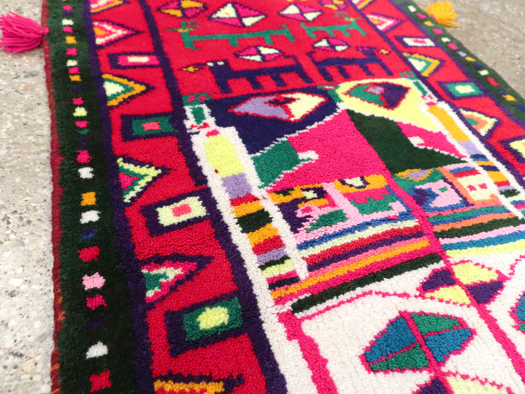 Vintage Persian Kurd Boho Chic Throw Rug, No.27129 - Galerie Shabab