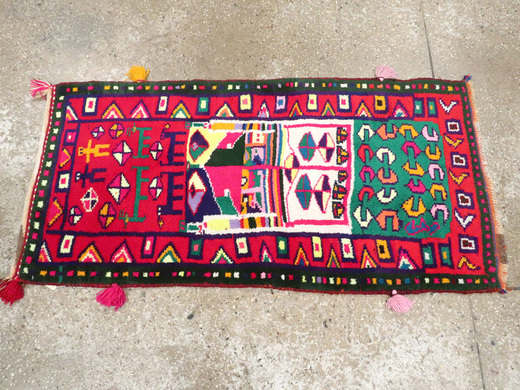 Vintage Persian Kurd Boho Chic Throw Rug, No.27129 - Galerie Shabab