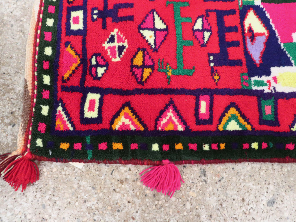 Vintage Persian Kurd Boho Chic Throw Rug, No.27129 - Galerie Shabab