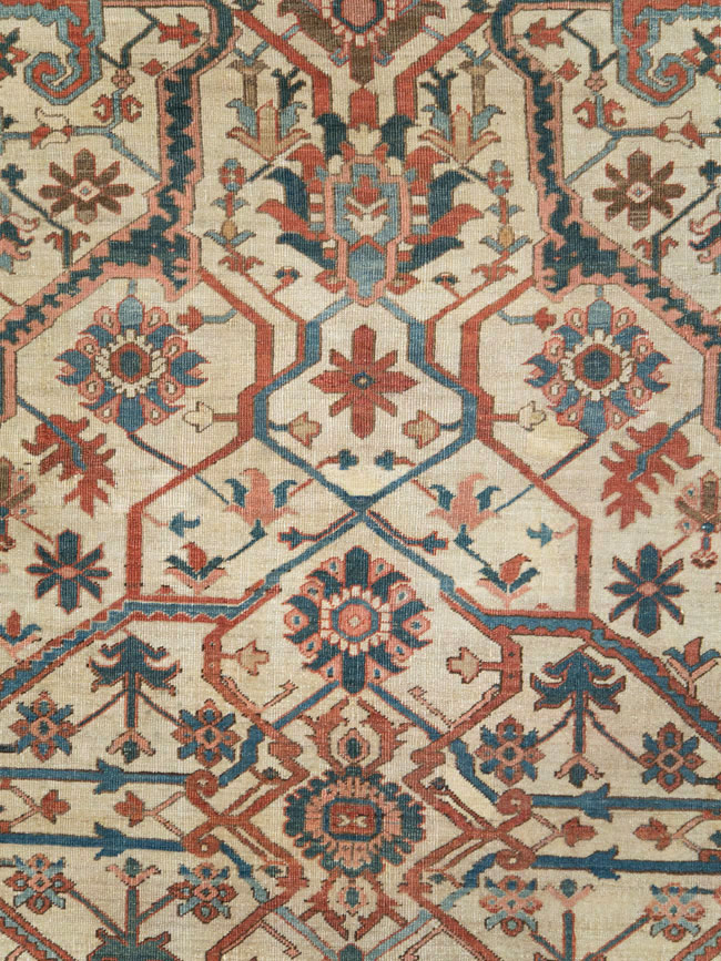 Antique Persian Heriz Carpet, No.27133 - Galerie Shabab