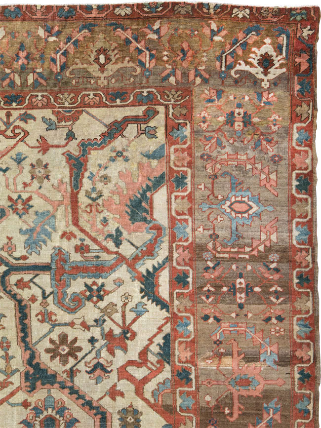 Antique Persian Heriz Carpet, No.27133 - Galerie Shabab