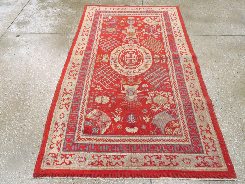 Vintage East Turkestan Khotan Rug, No.27136 - Galerie Shabab