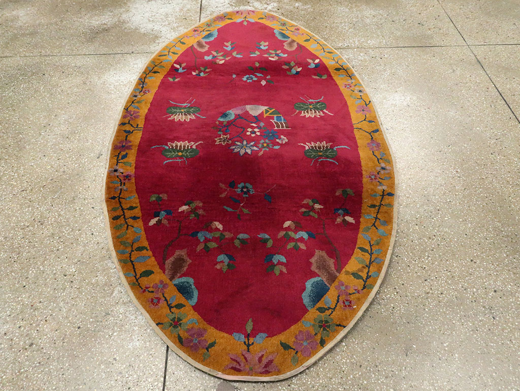 Vintage Chinese Deco Rug, No.27137 - Galerie Shabab