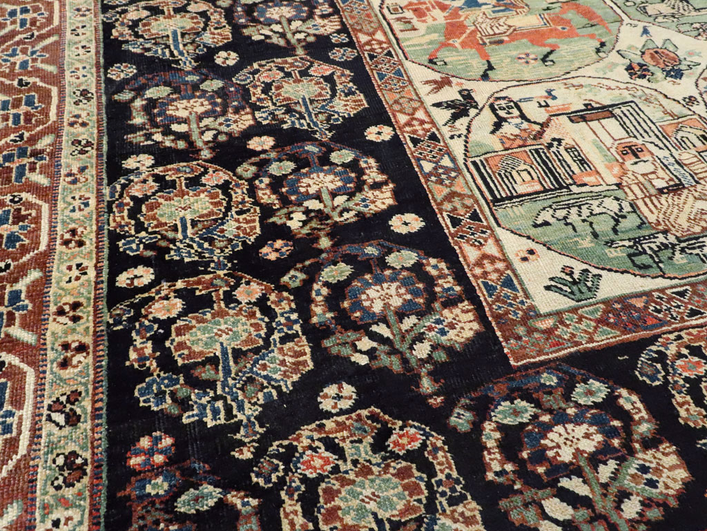 Antique Persian Pictorial Shiraz Carpet, No.27143 - Galerie Shabab