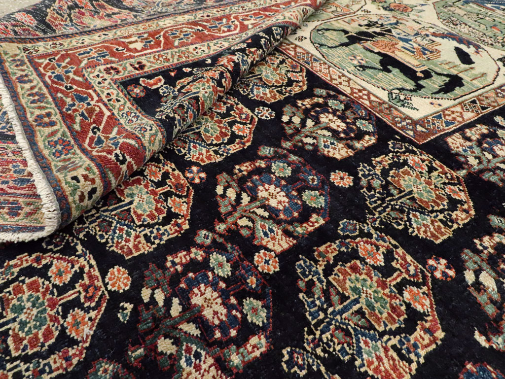 Antique Persian Pictorial Shiraz Carpet, No.27143 - Galerie Shabab