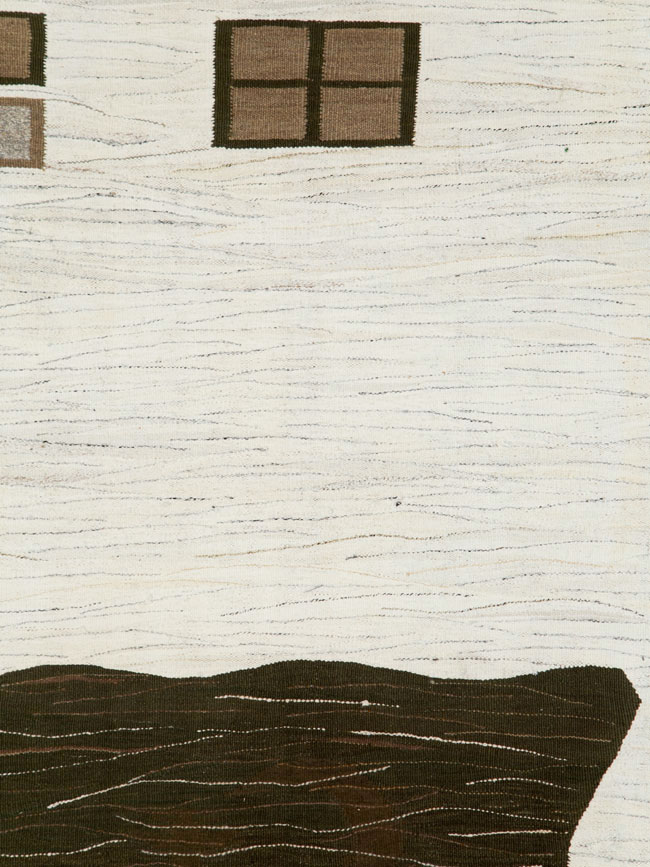 Modern Turkish Flatweave Kilim Room Size Carpet, No.27164 - Galerie Shabab