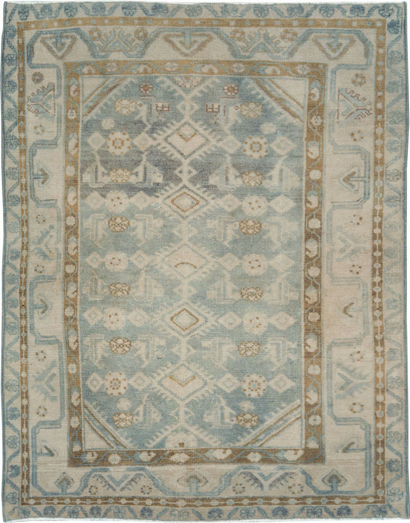 Vintage Persian Malayer Throw Rug, No.27221 - Galerie Shabab