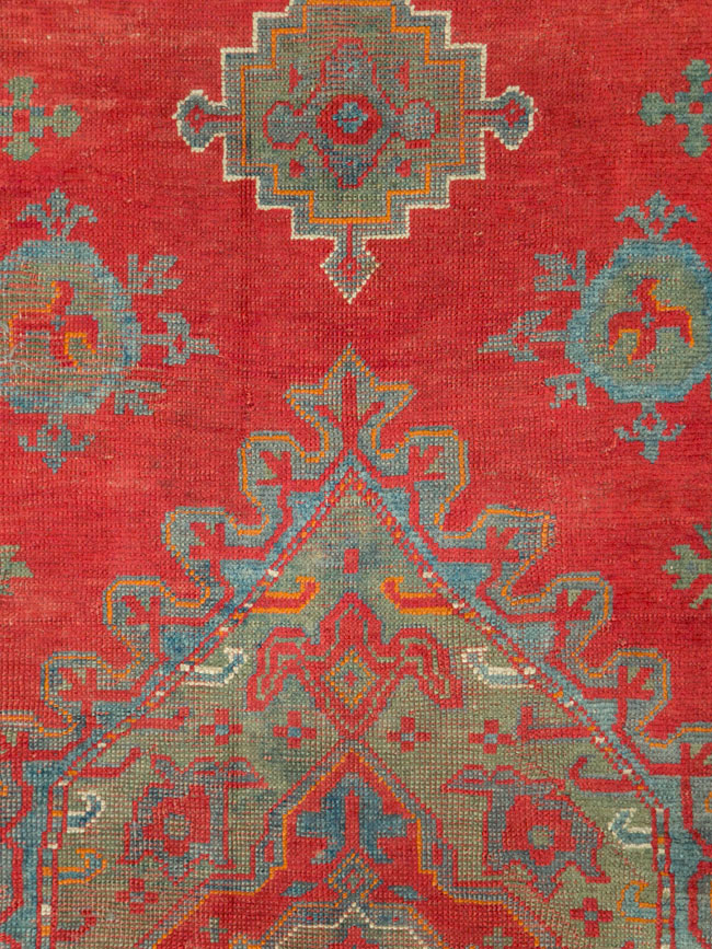 Antique Oushak Gallery Carpet, No.27244 - Galerie Shabab