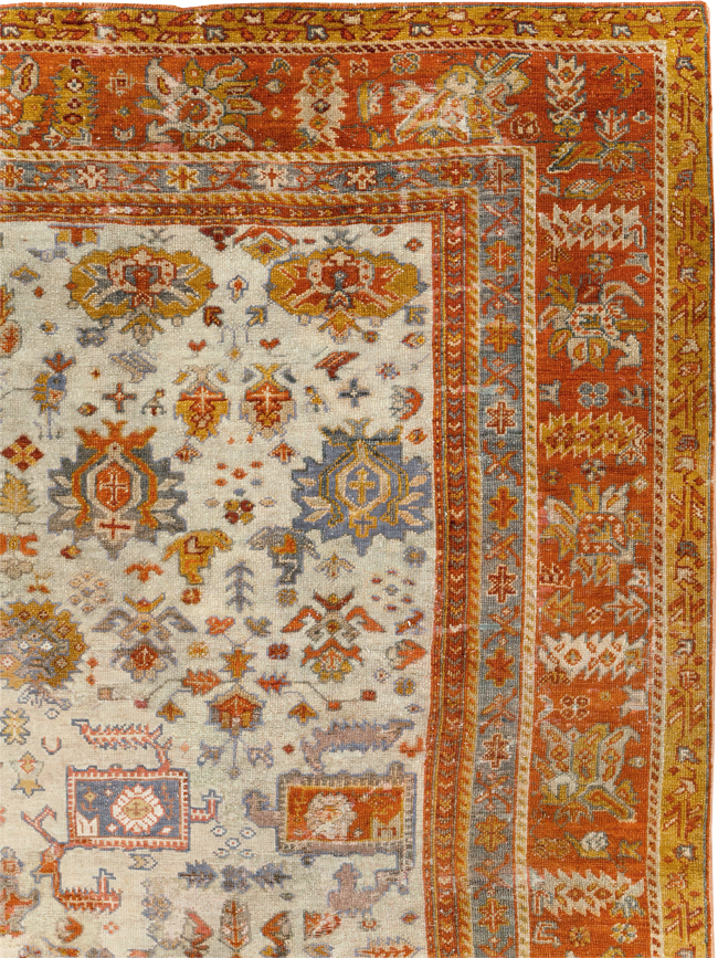 Antique Turkish Oushak Room Size Carpet, No.27254 - Galerie Shabab