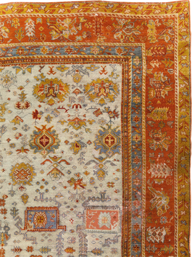 Antique Turkish Oushak Room Size Carpet, No.27254 - Galerie Shabab