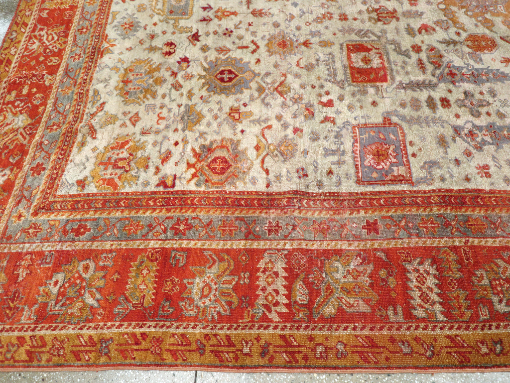 Antique Turkish Oushak Room Size Carpet, No.27254 - Galerie Shabab