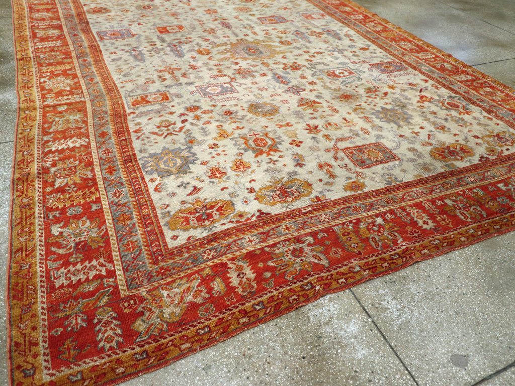 Antique Turkish Oushak Room Size Carpet, No.27254 - Galerie Shabab