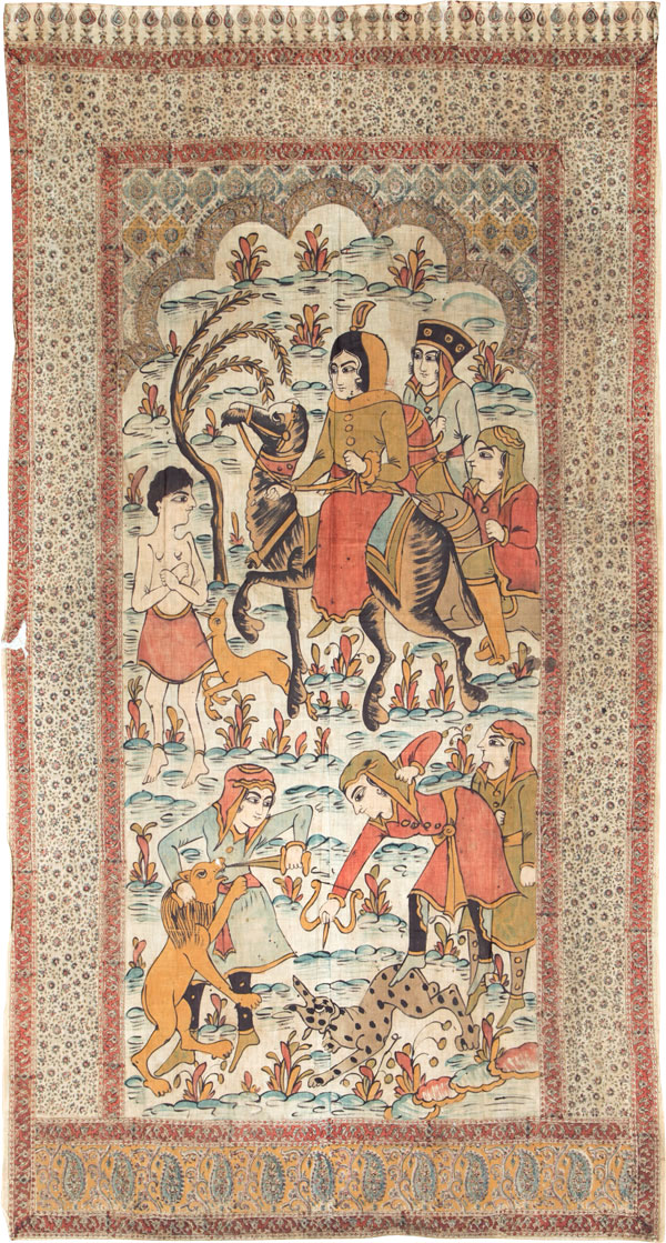 Vintage Persian Isfahan Ghalamkari Textile, No.27284 - Galerie Shabab