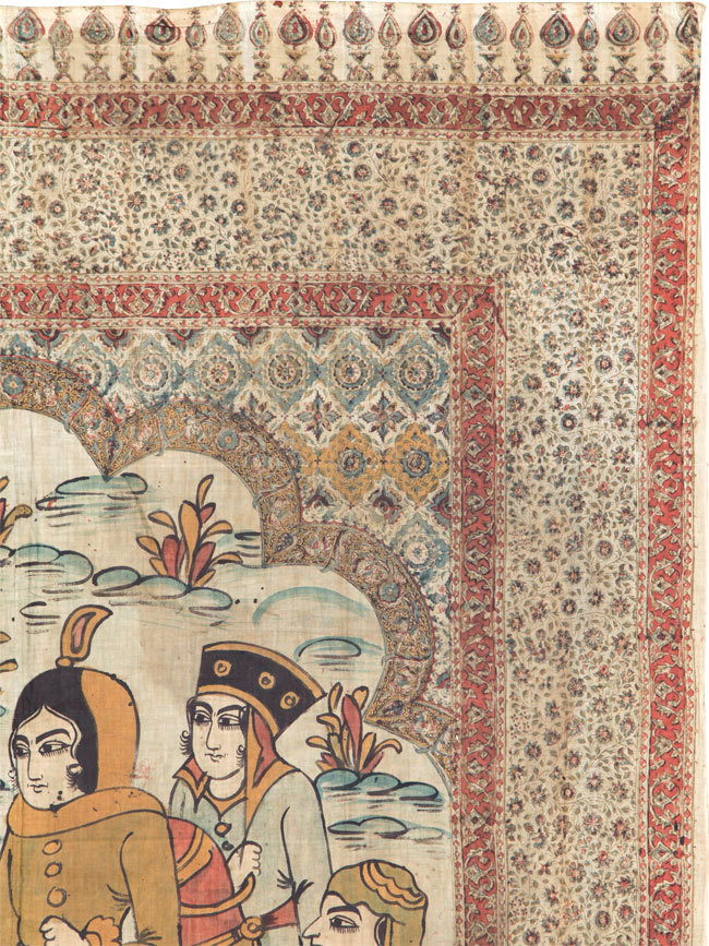 Vintage Persian Isfahan Ghalamkari Textile, No.27284 - Galerie Shabab