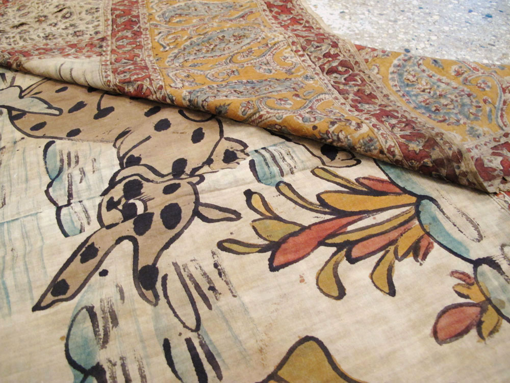 Vintage Persian Isfahan Ghalamkari Textile, No.27284 - Galerie Shabab