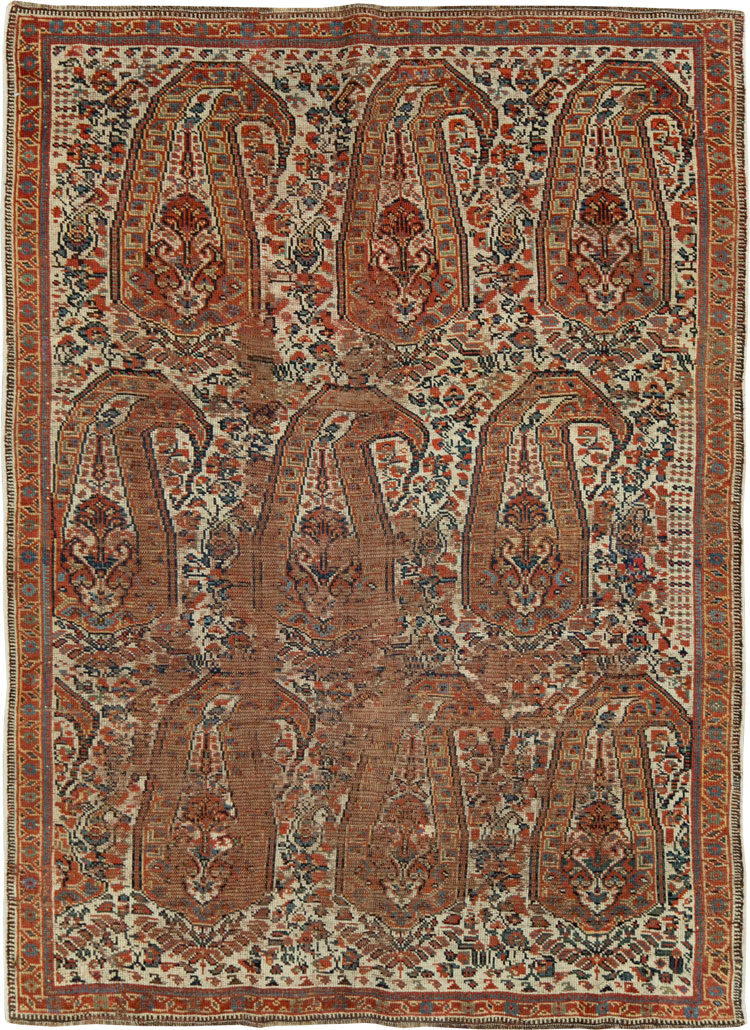 Distressed Antique Persian Afshar Accent Rug, No.27285 - Galerie Shabab