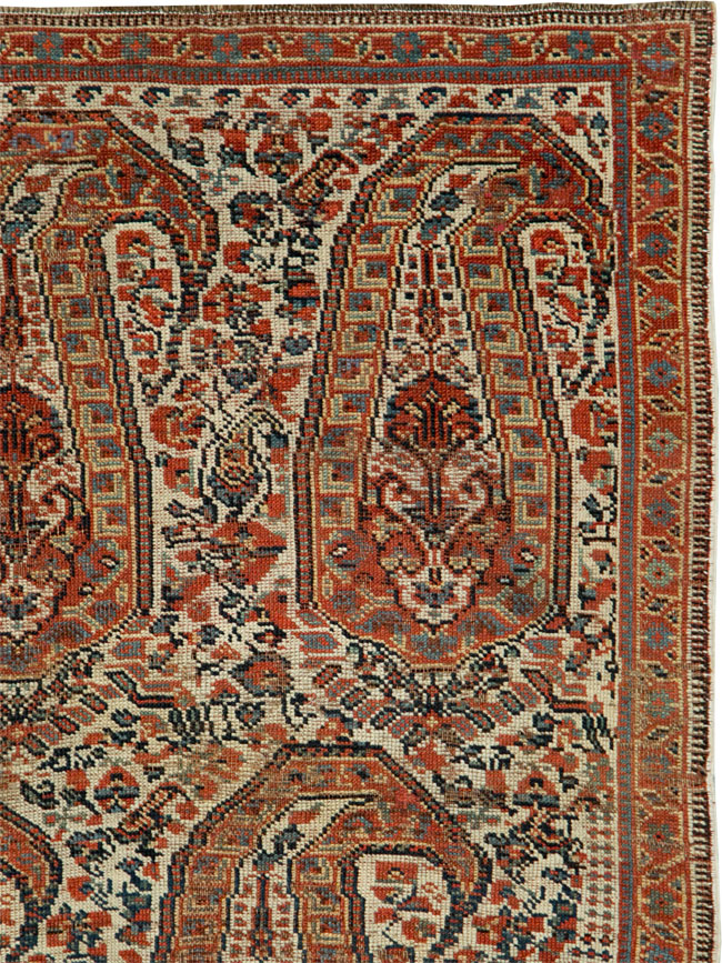 Distressed Antique Persian Afshar Accent Rug, No.27285 - Galerie Shabab
