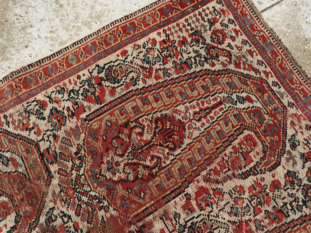 Distressed Antique Persian Afshar Accent Rug, No.27285 - Galerie Shabab