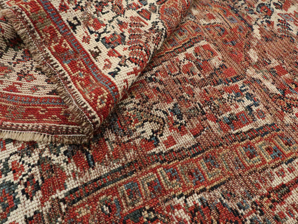 Distressed Antique Persian Afshar Accent Rug, No.27285 - Galerie Shabab