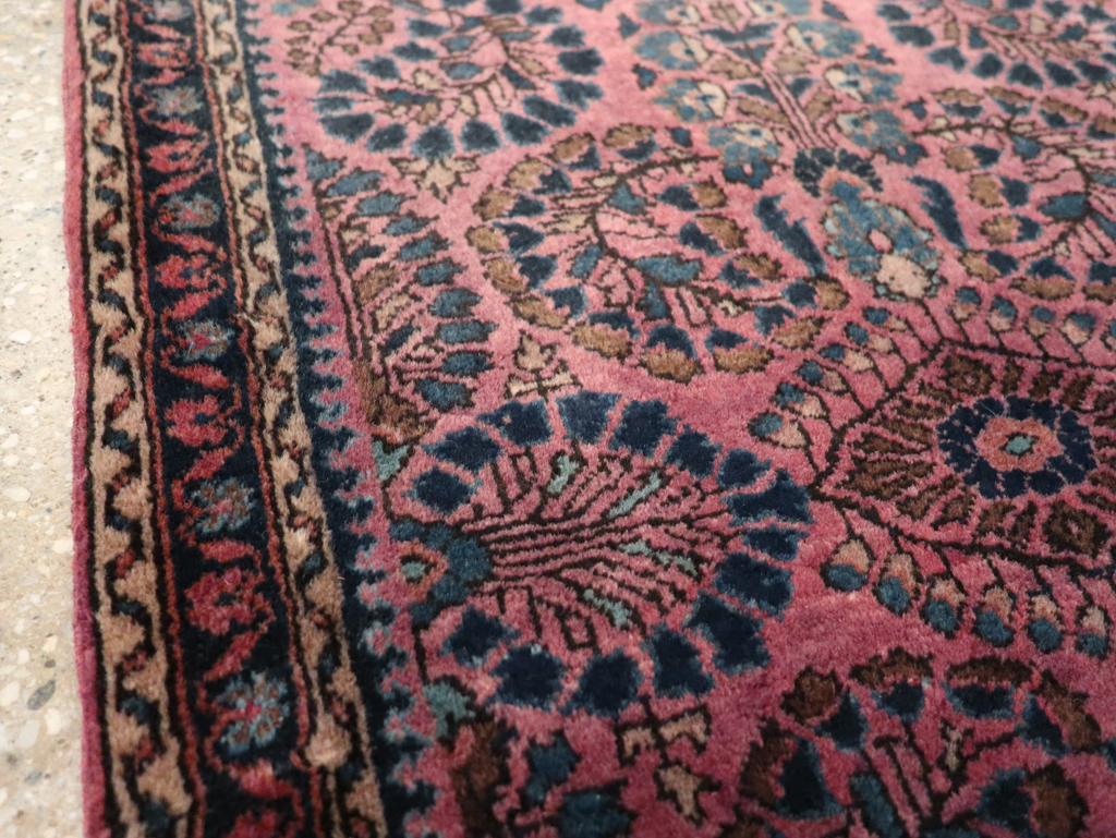 Vintage Persian Sarouk Throw Rug, No.27289 - Galerie Shabab