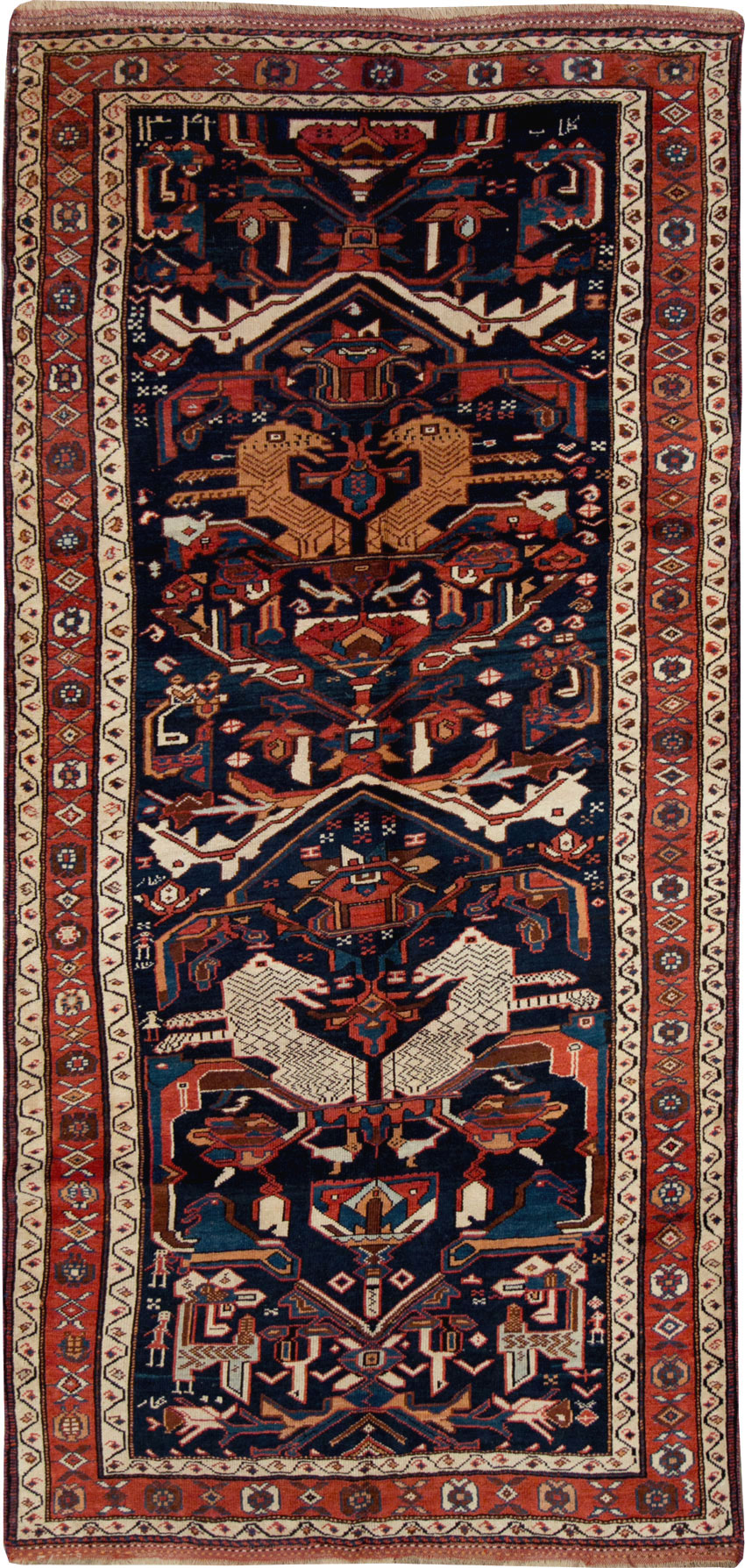 Antique Persian Kurd Pictorial Gallery Rug, No.27293 - Galerie Shabab